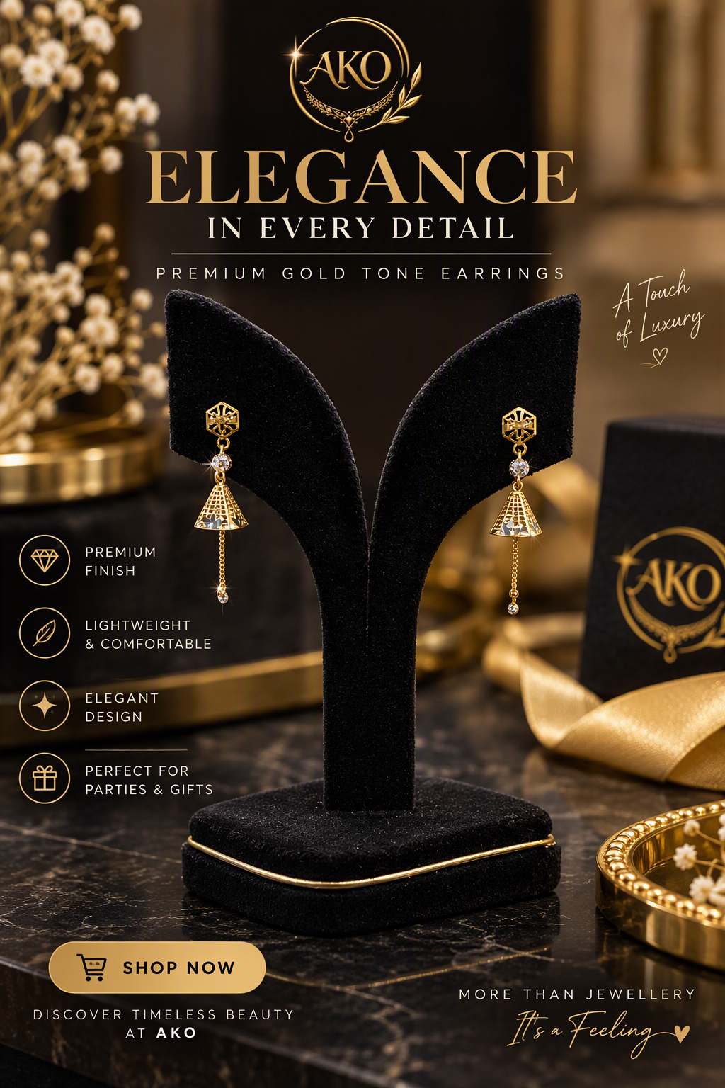 Emerald Gold Earrings