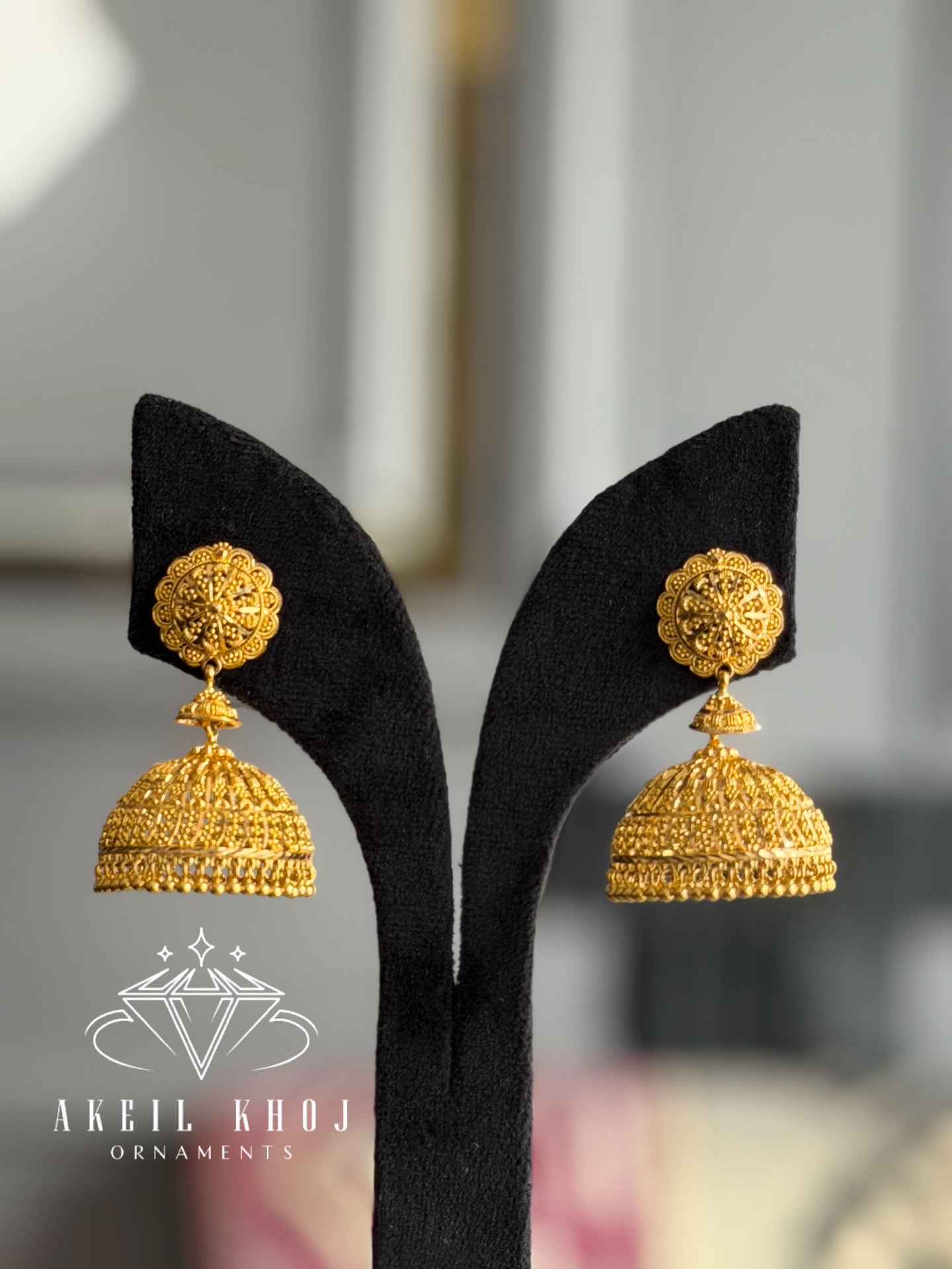 Traditional Floral Jhumka  – 22K Gold - Gold Jewellery Kashmir